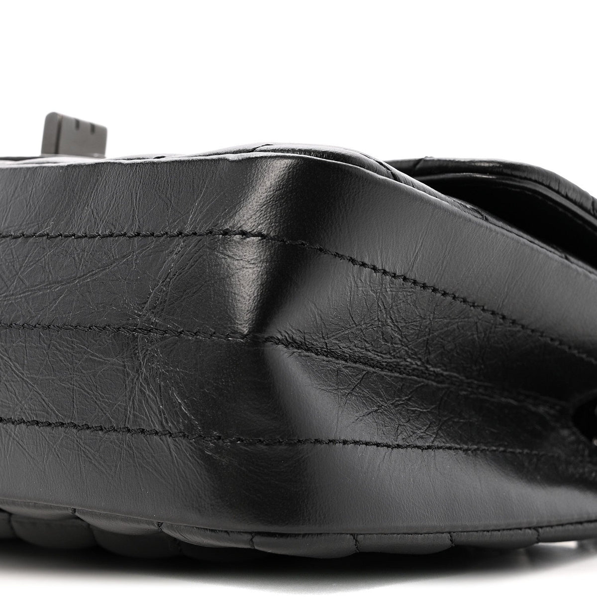 Aged Calfskin Chevron Quilted 2.55 Reissue Mini Flap So Black