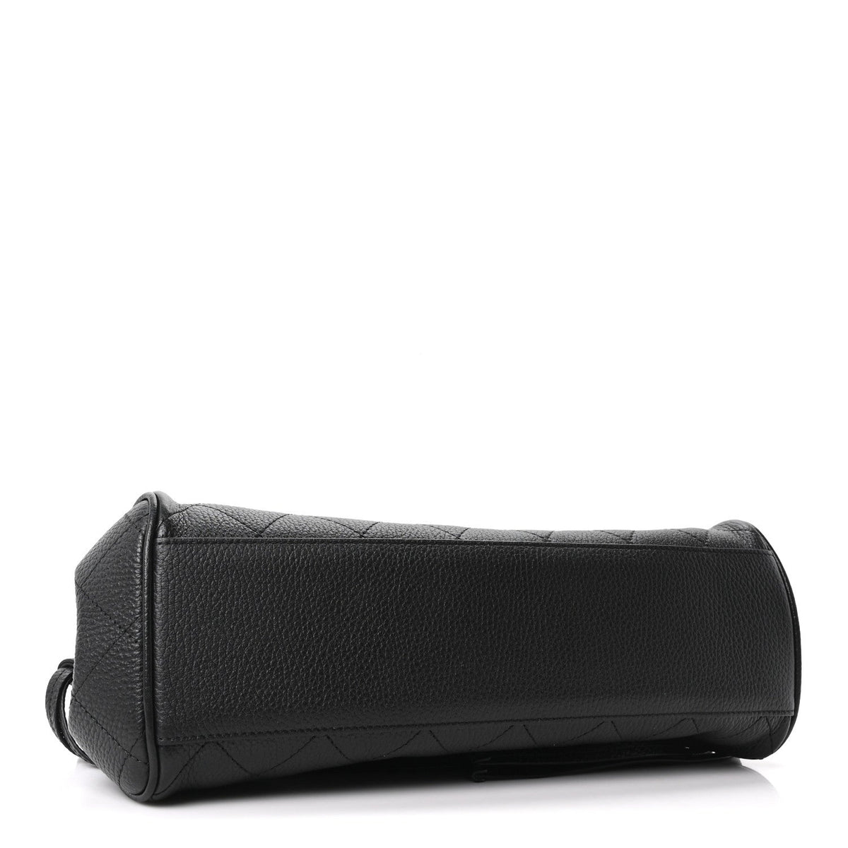 Grained Calfskin Stitched Urban Essentials Small Shopping Bag Black