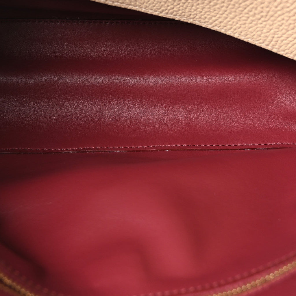 Grained Calfskin Small Souplissimo Maxi Flap Beige
