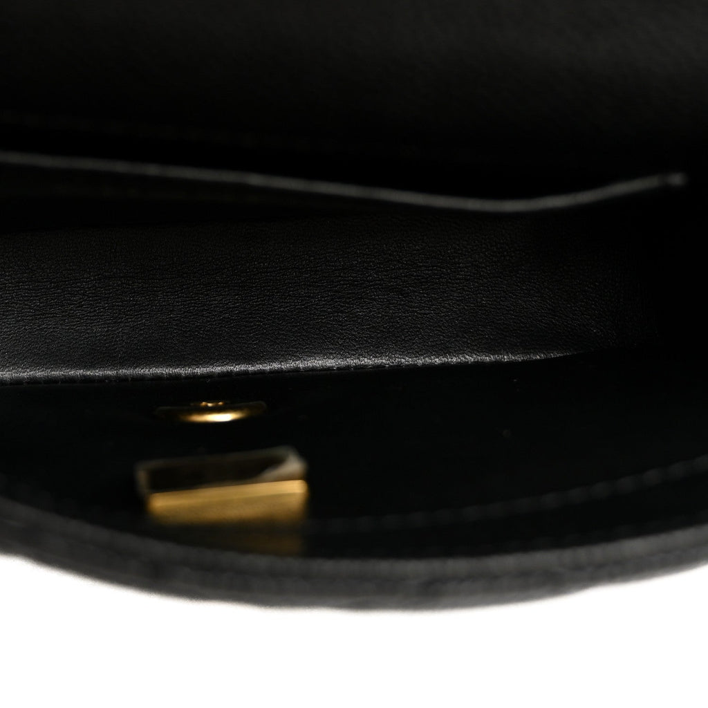 Caviar Quilted Mini Sweetheart Rectangular Flap Black