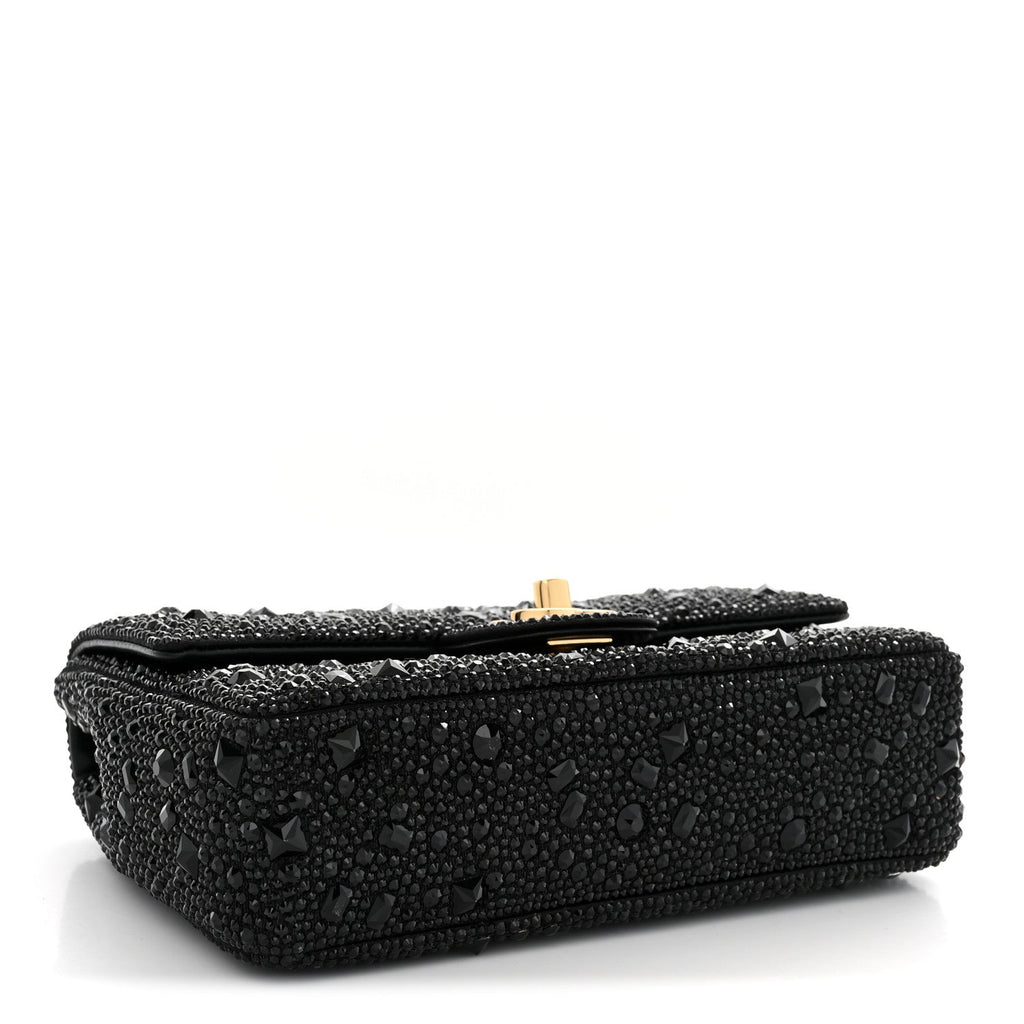 Strass Evening Flap Bag Black