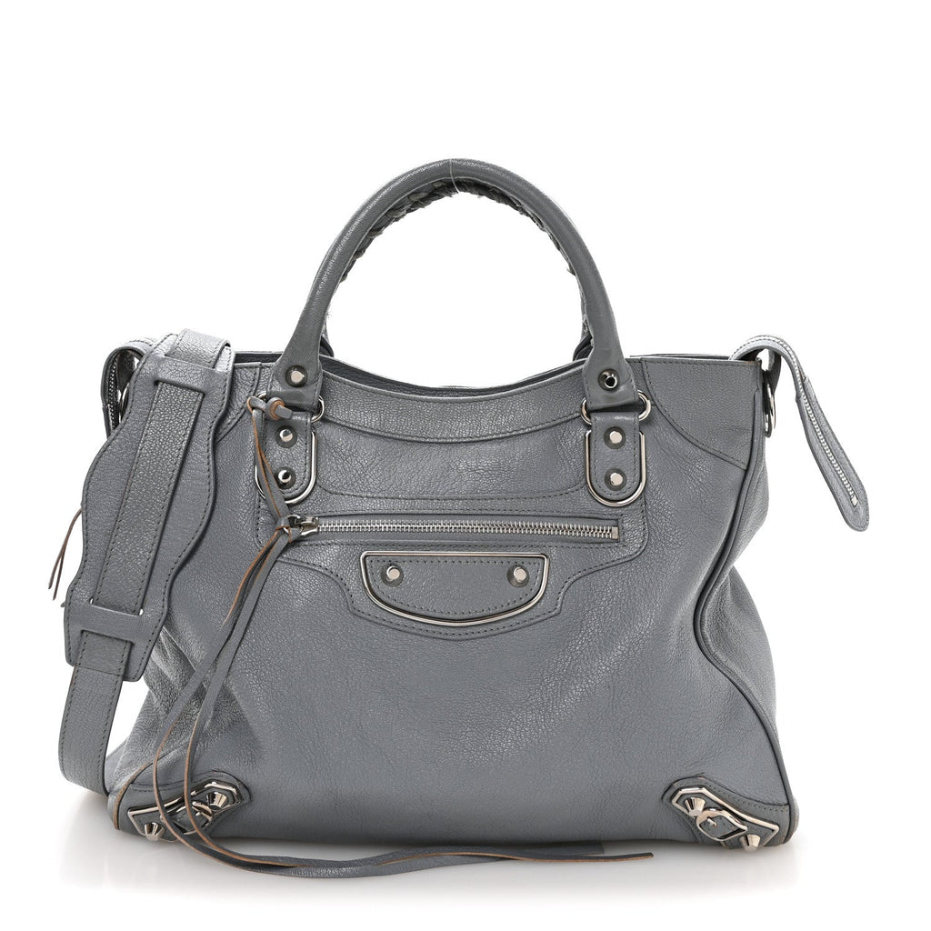 Chevre Silver Metallic Edge Hardware Velo Gris Acier