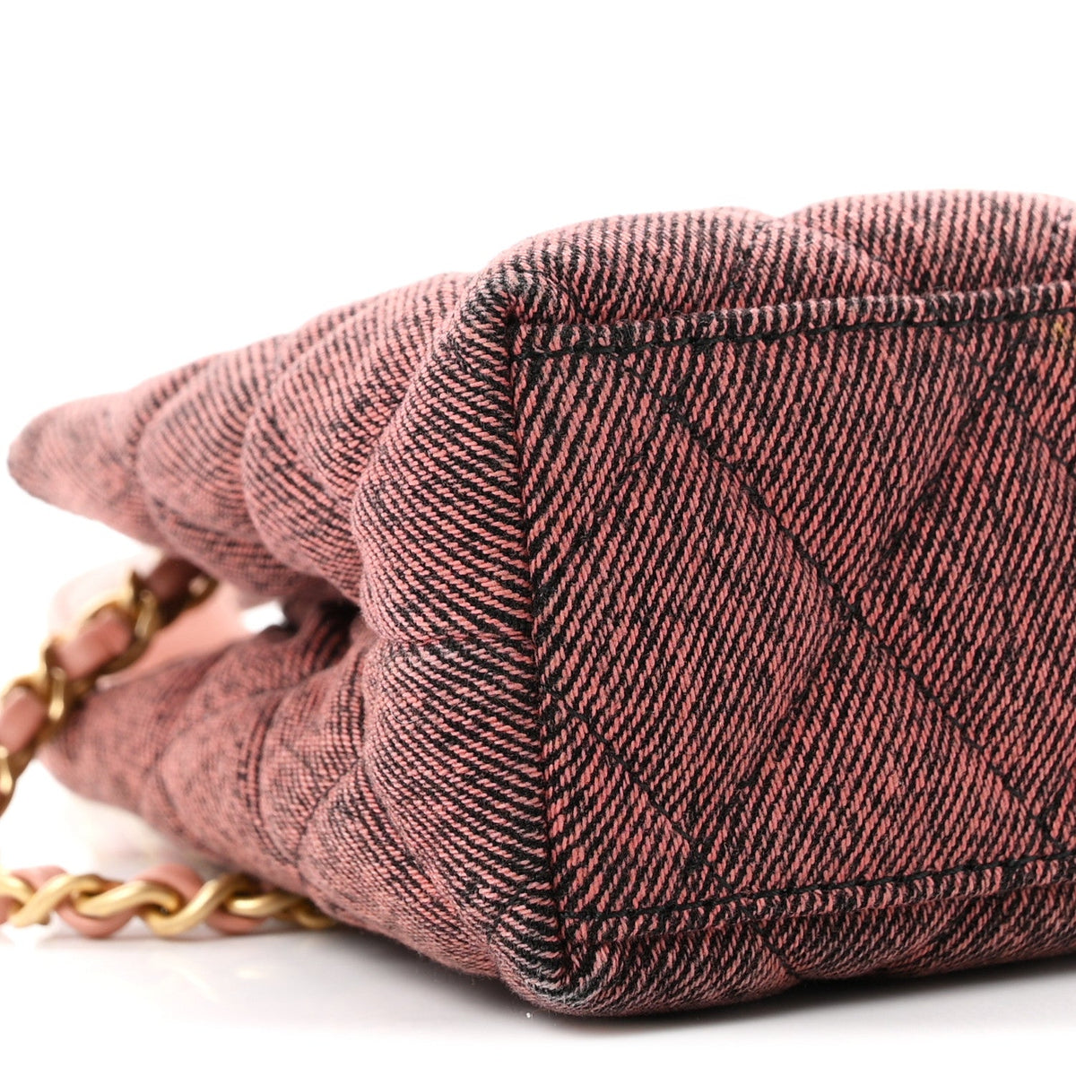Denim Quilted Nano Kelly Shopper Orange Black