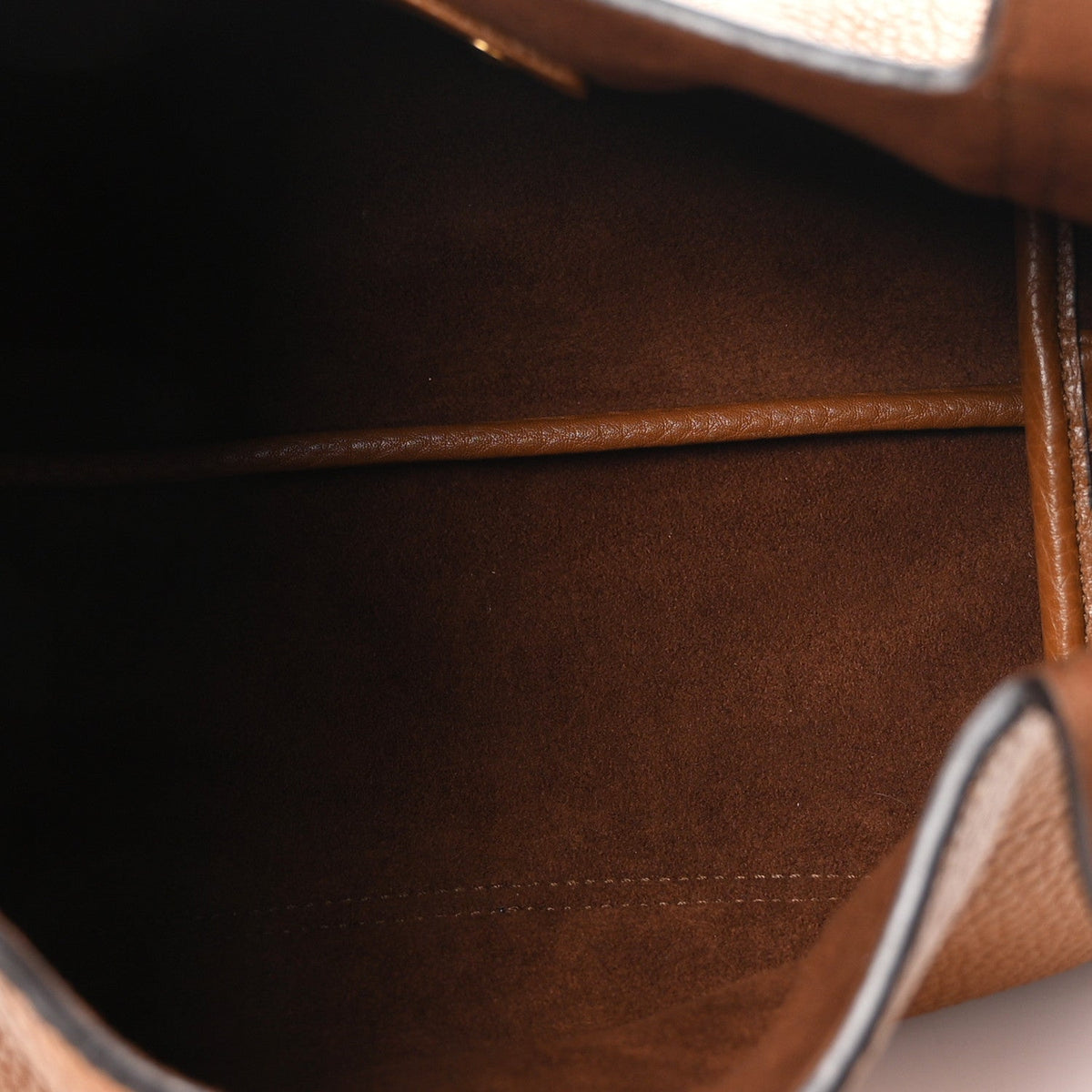 Grained Calfskin Softbit Medium Shoulder Bag Brown