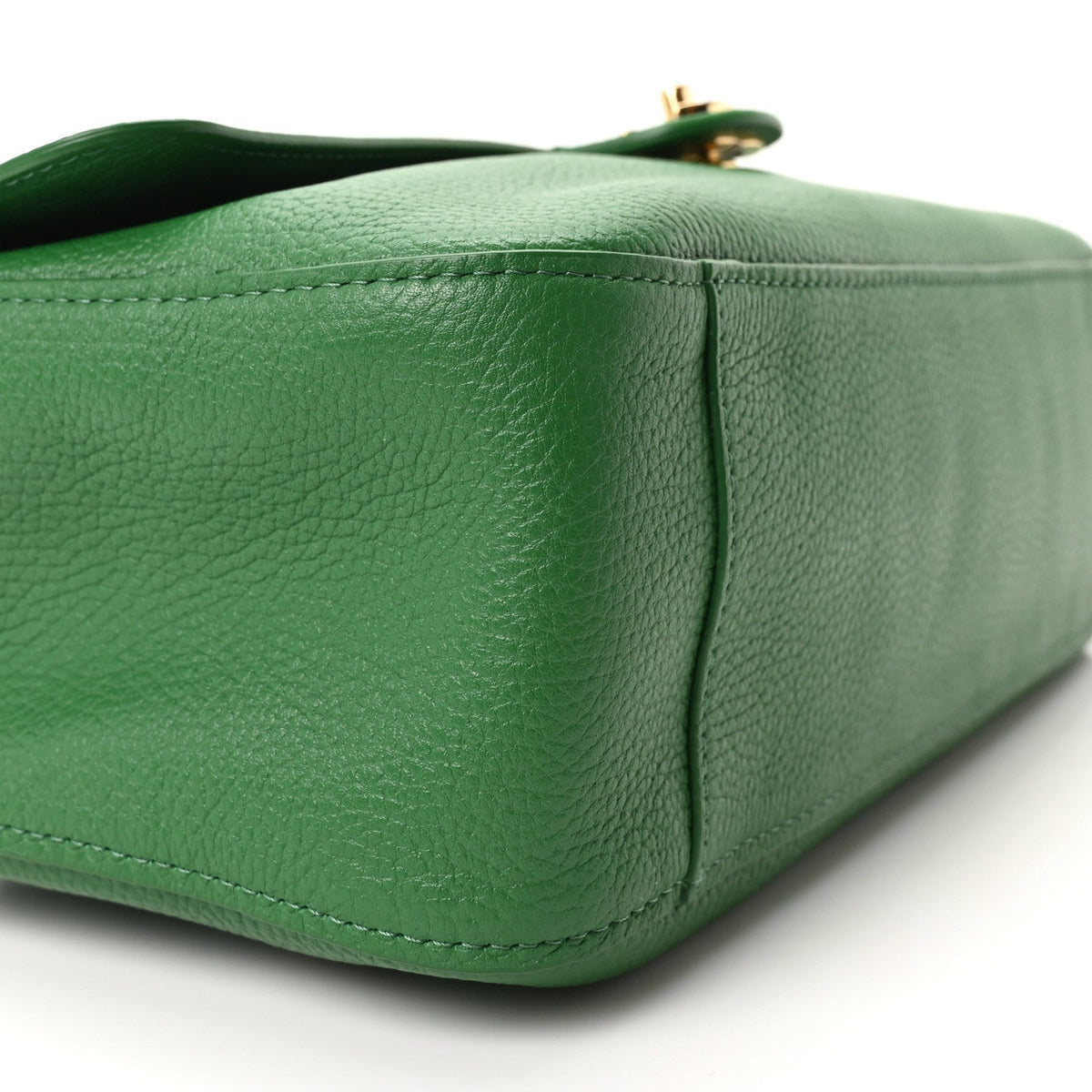 Grained Calfskin Small Souplissimo Maxi Flap Green