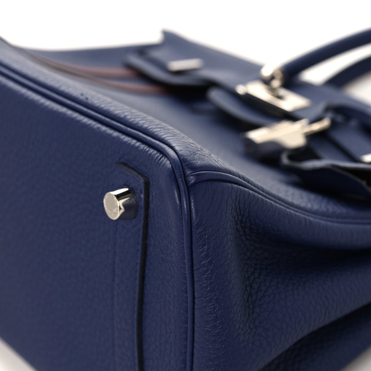 Togo Swift Officier Birkin 25 Bleu Encre Bordeaux