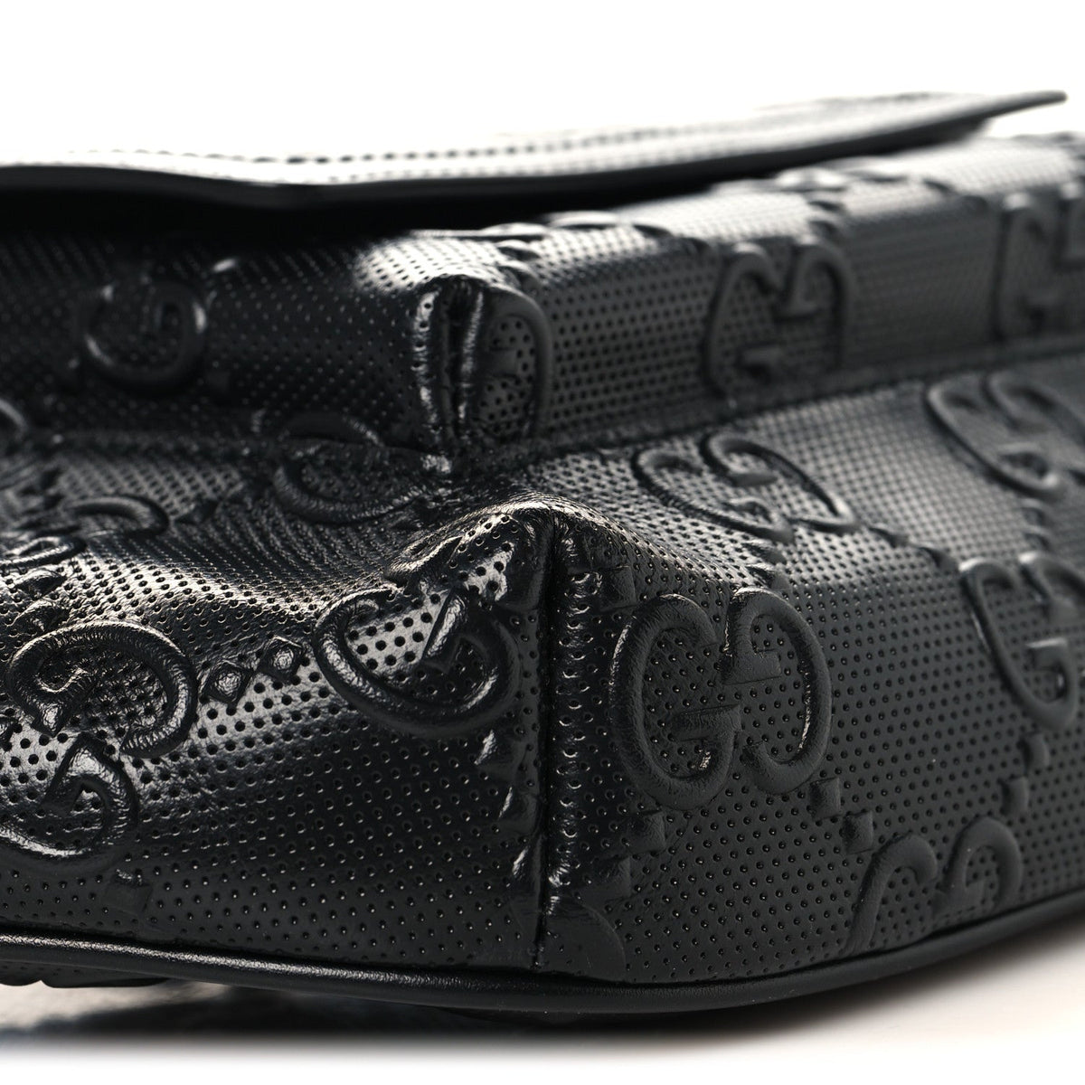 Calfskin GG Tennis Embossed Pocket Belt Bag Black