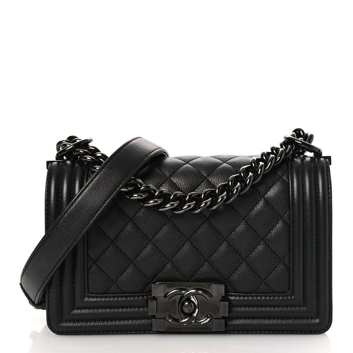 Caviar Quilted Small Boy Flap So Black