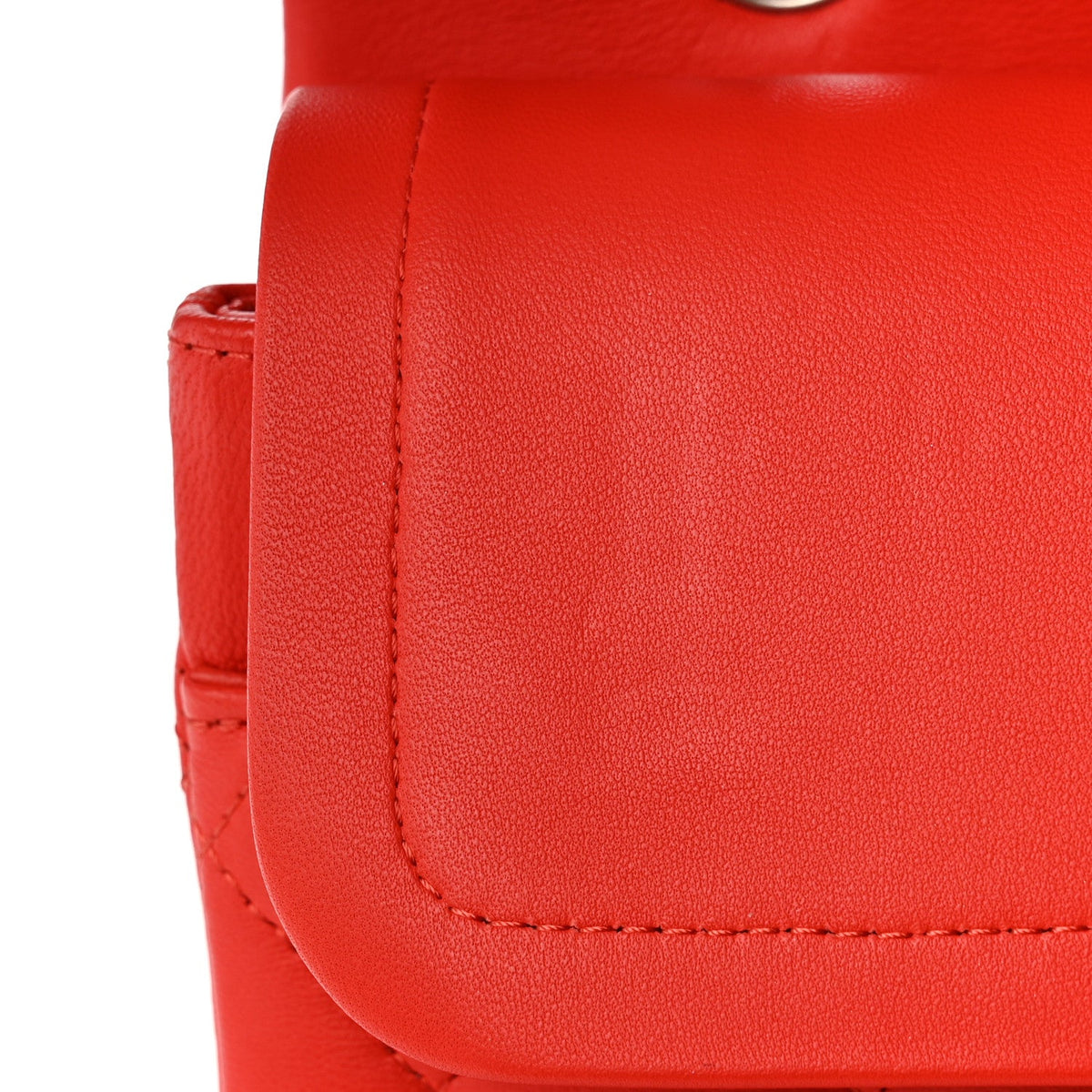 Lambskin Quilted Medium Double Flap Red
