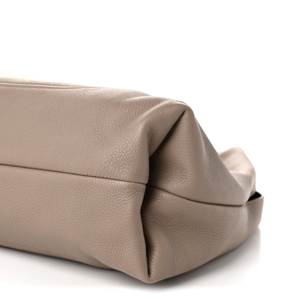 Grained Calfskin Softbit Maxi Shoulder Bag Taupe