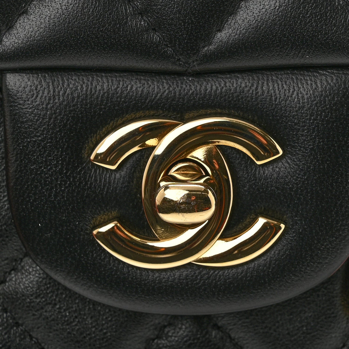 Lambskin Quilted Hollywood Charms Mini Rectangular Flap Black