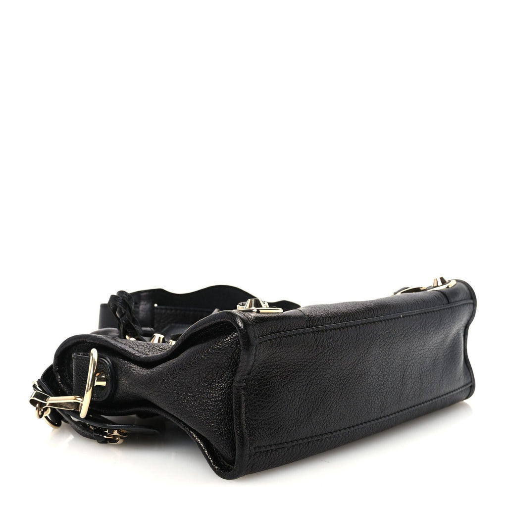 Chevre Gold Metallic Edge Hardware Mini City Black