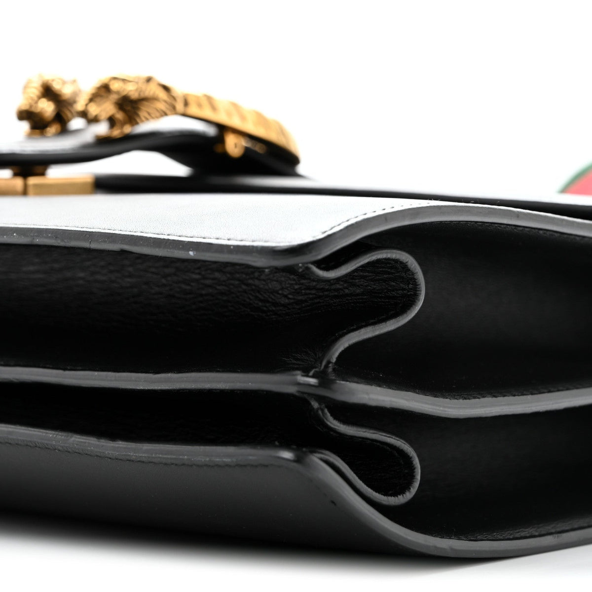 Moon Calfskin Web Large Dionysus Bamboo Top Handle Bag Black