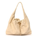 Calfskin Quilted Maxi Hobo Beige