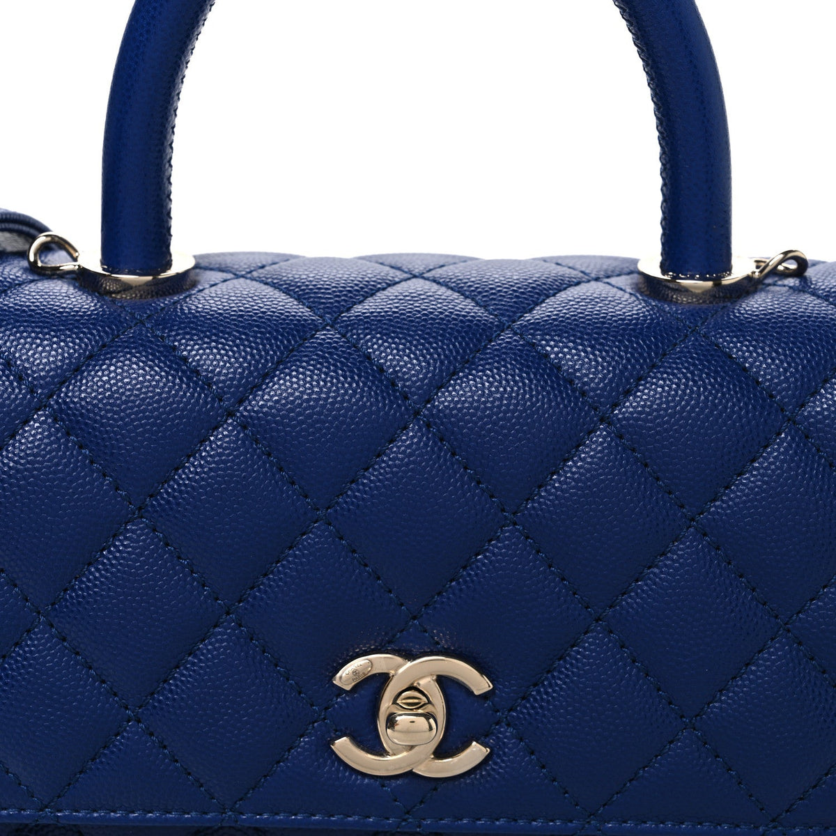Caviar Quilted Mini Coco Handle Flap Blue