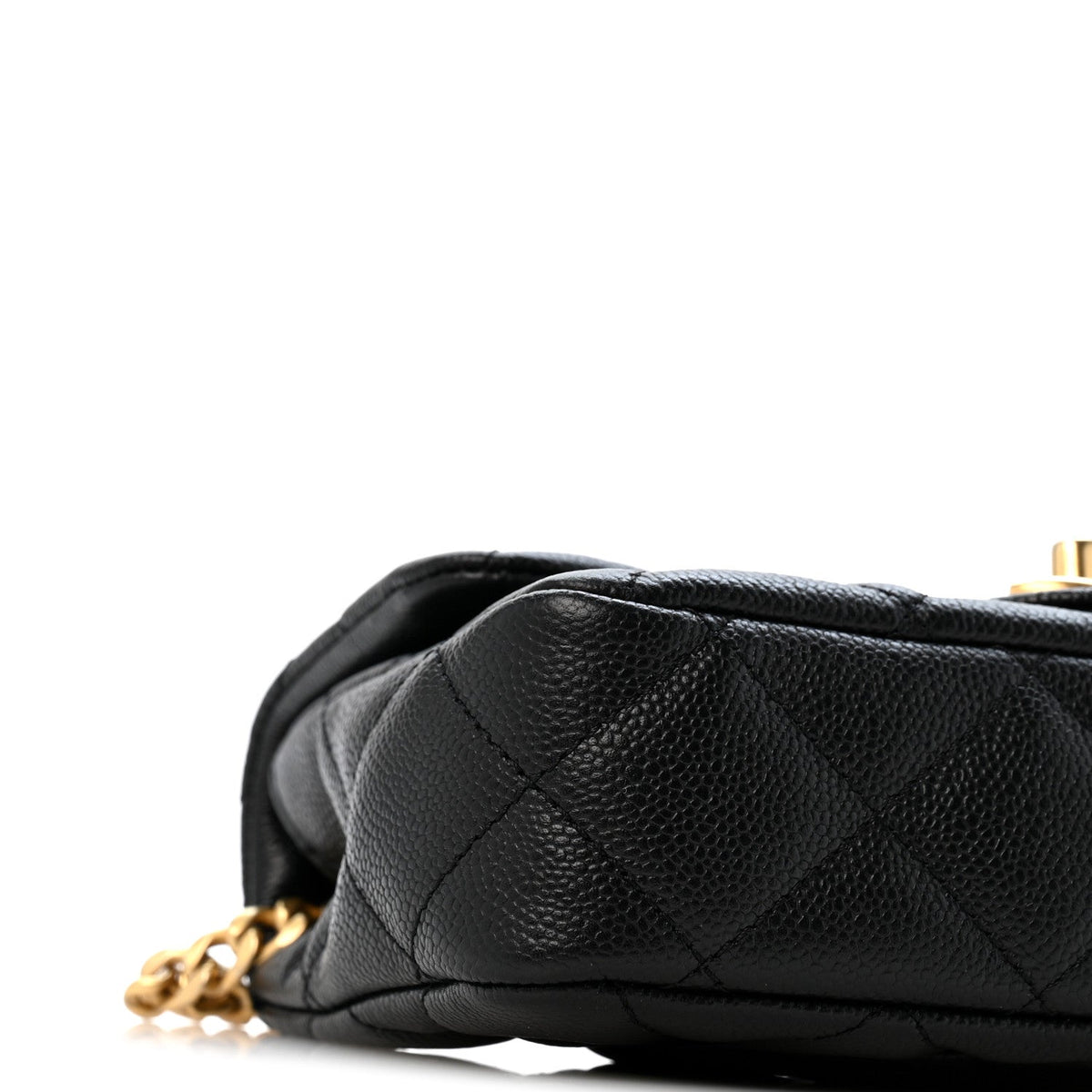 Caviar Quilted Mini Sweetheart Rectangular Flap Black