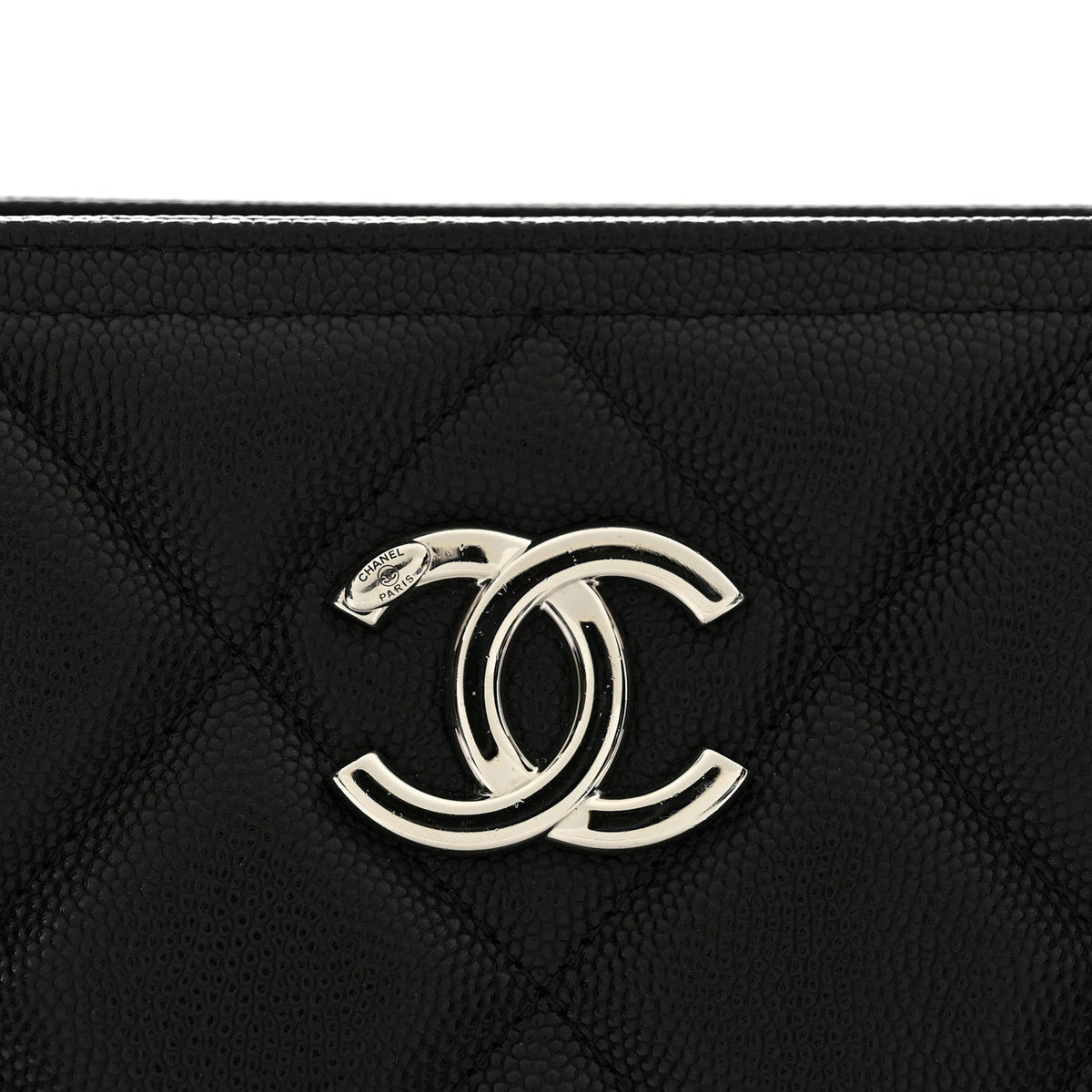 Caviar Quilted Large Shopping Tote Black