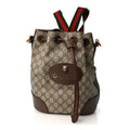 GG Supreme Monogram Neo Vintage Drawstring Bucket Backpack Beige New Acero Crop