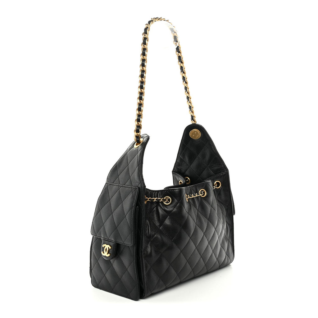 Caviar Quilted Small Chanel 25 Handbag Black