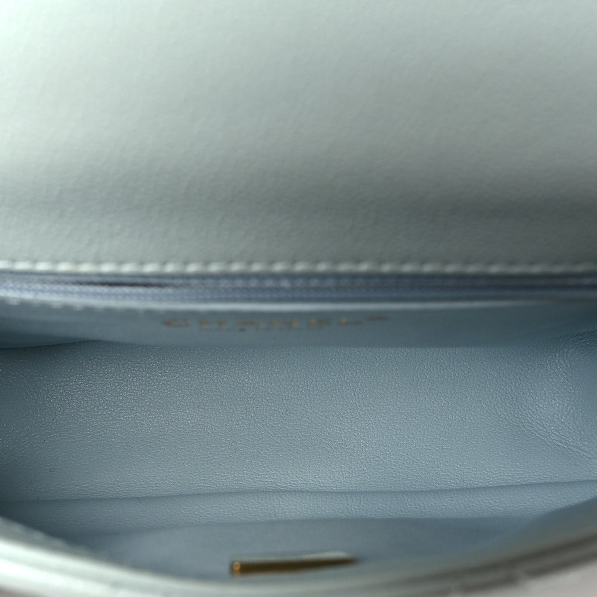 Caviar Quilted Mini Sweetheart Flap Light Blue