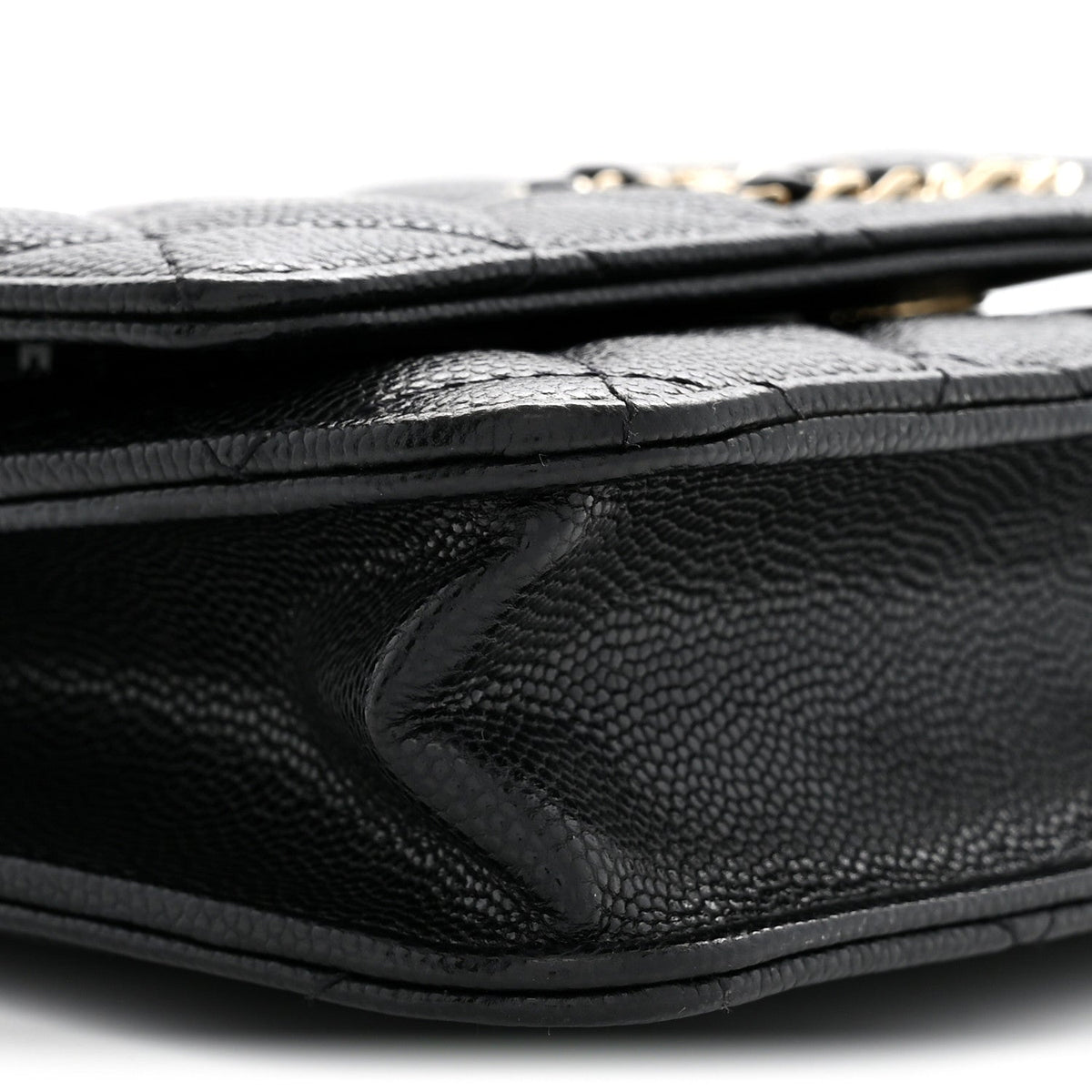 Caviar Quilted French New Wave Chain CC Wallet On Chain WOC Black