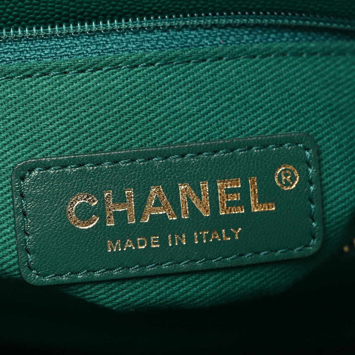 Caviar Quilted Small Coco Handle Flap Green