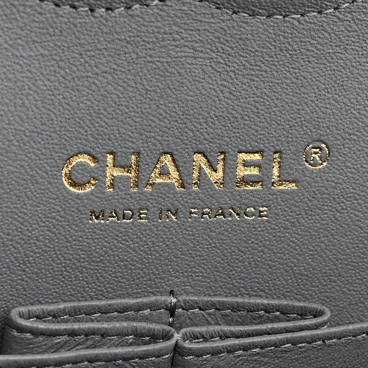 Caviar Quilted Medium Double Flap Grey