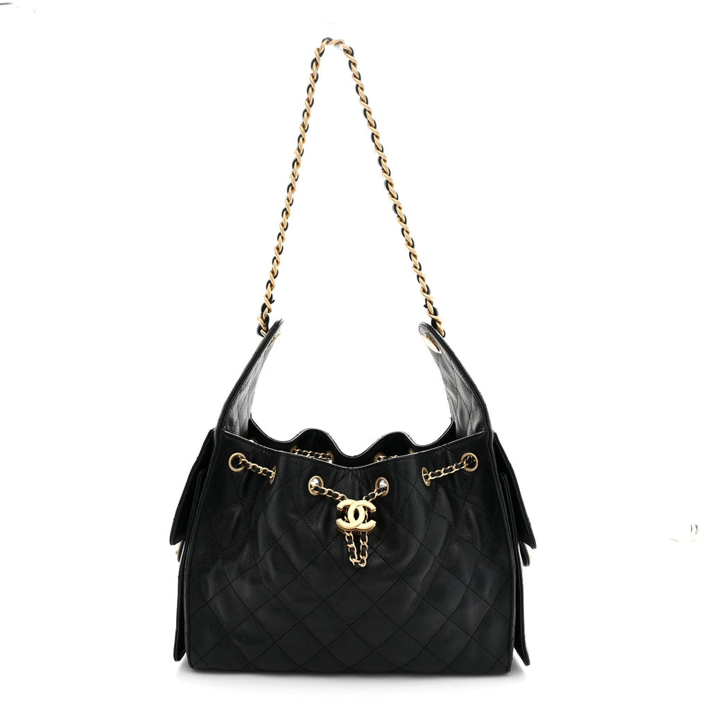 Caviar Quilted Small Chanel 25 Handbag Black
