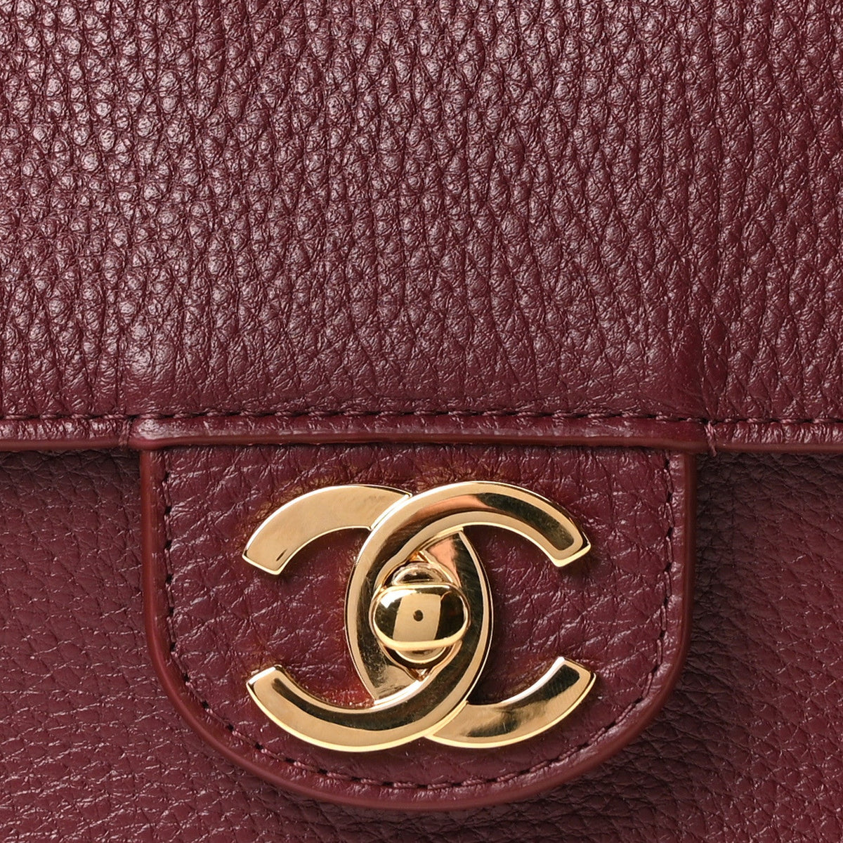 Grained Calfskin Small Souplissimo Maxi Flap Burgundy