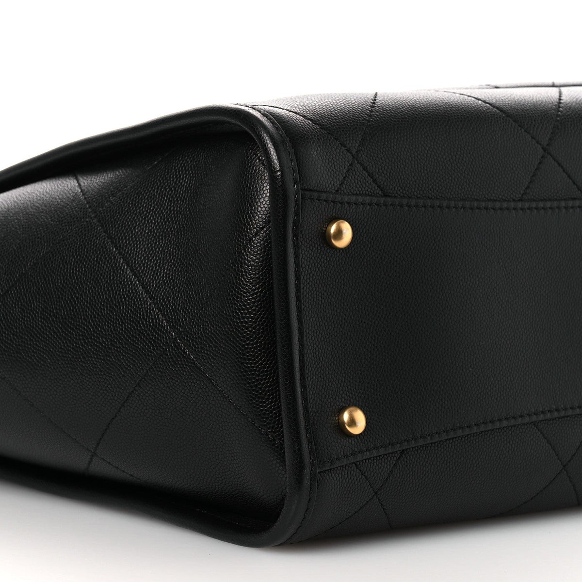 Caviar Stitched Pocket CC Large Tote Black