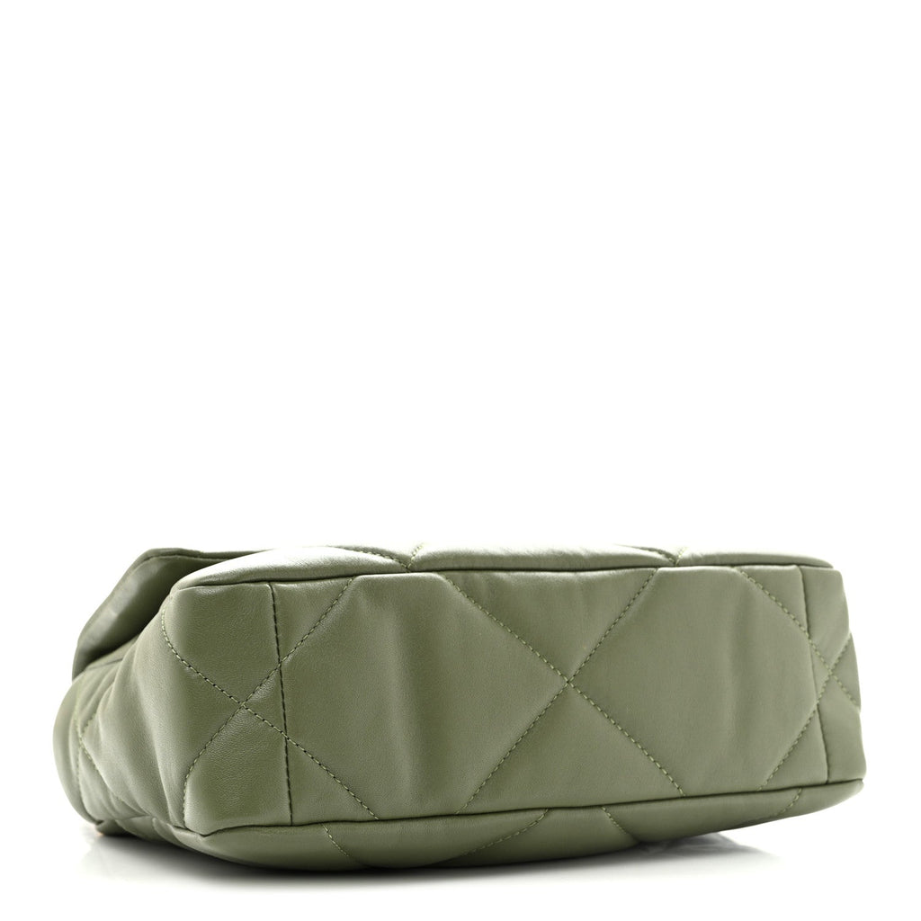Lambskin Quilted Medium Chanel 19 Flap Green