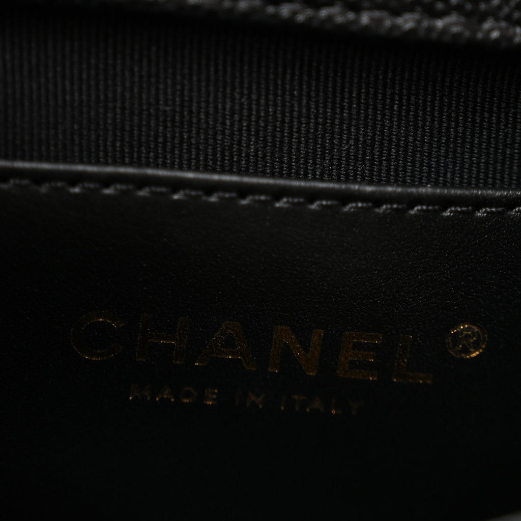 Caviar Quilted Funky Match Mini Flap Black