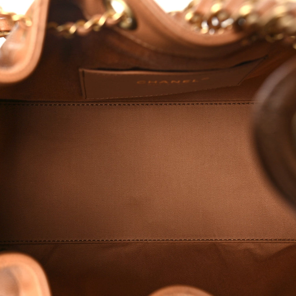 Caviar Quilted Small Chanel 25 Handbag Brown
