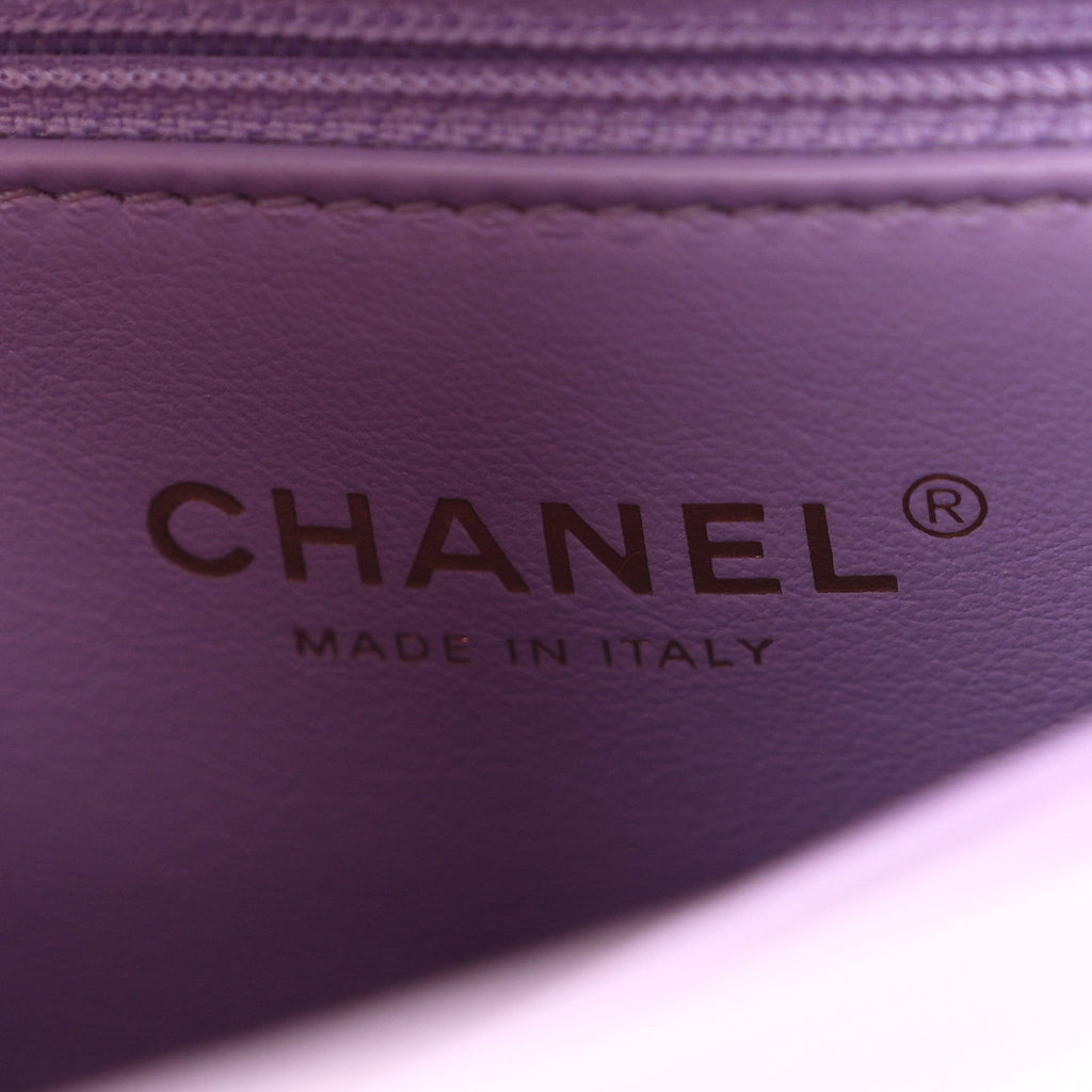 Caviar Quilted Mini Coco Handle Flap Light Purple