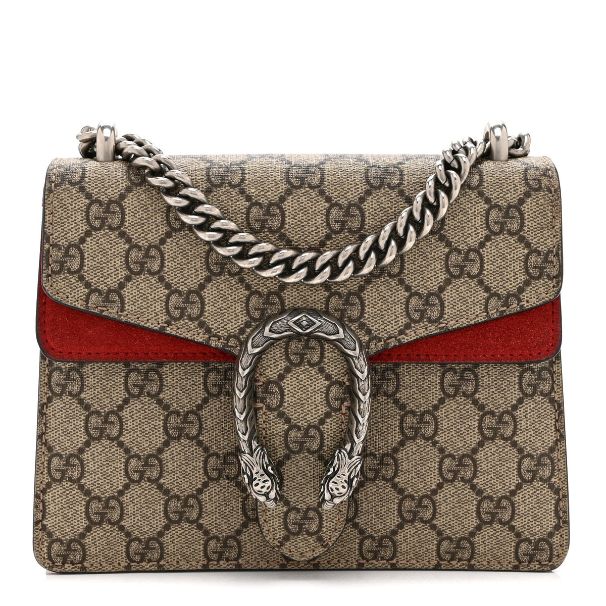 GG Supreme Monogram Mini Dionysus Shoulder Bag Hibiscus Red