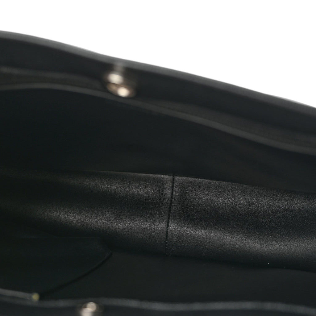 Caviar Quilted Large Shopping Tote Black
