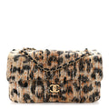 Tweed Mixed Fibers Leopard Print Small Souplissimo Maxi Flap Brown Black White