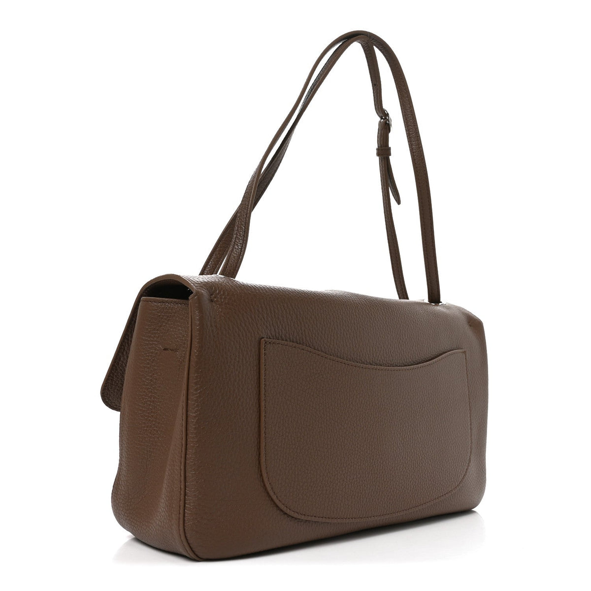 Grained Calfskin Small Souplissimo Maxi Flap Light Brown