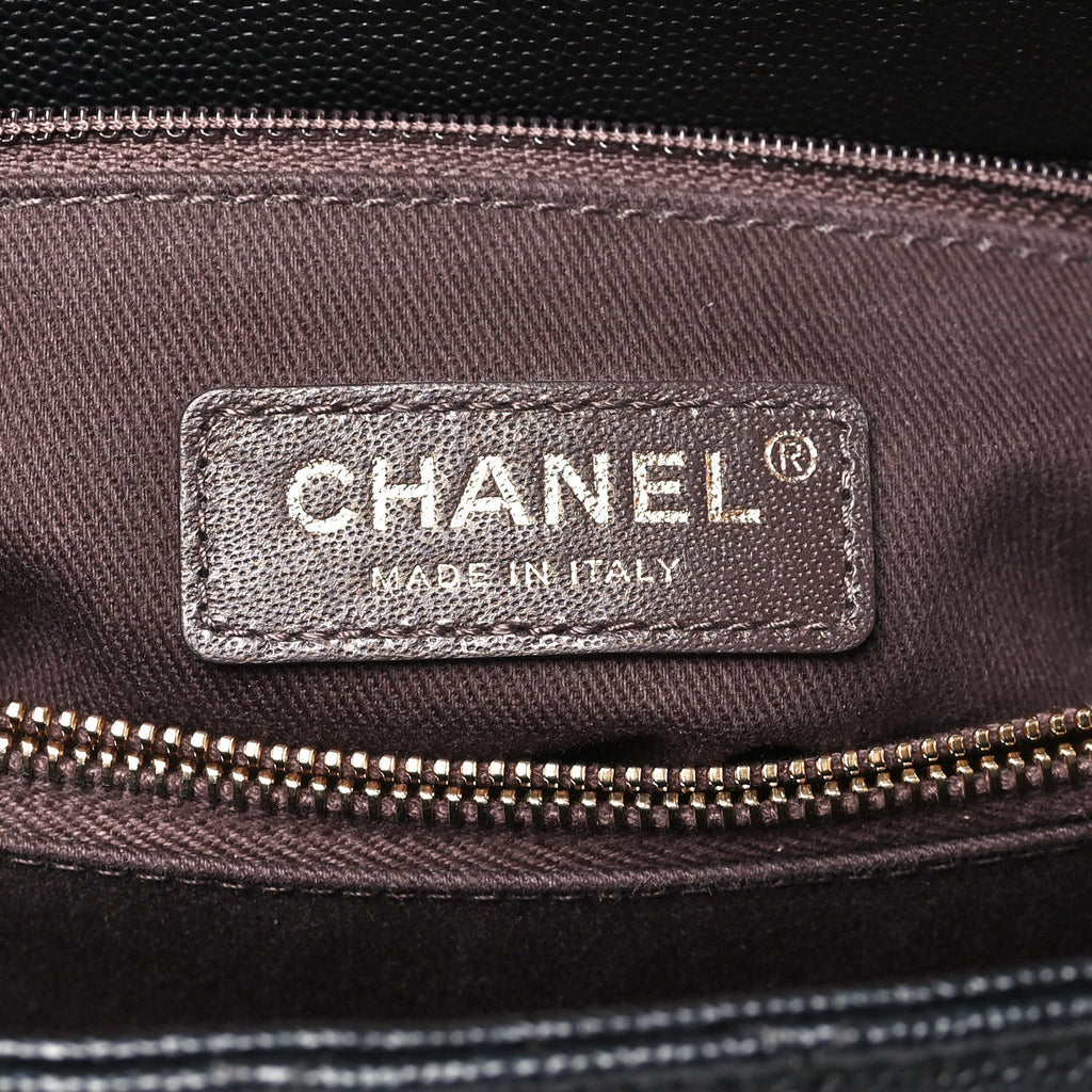 Caviar Quilted Small Coco Handle Flap Black