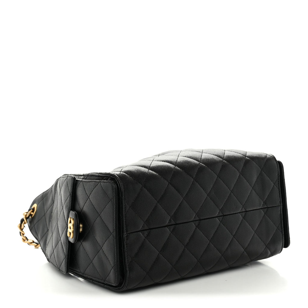 Caviar Quilted Small Chanel 25 Handbag Black