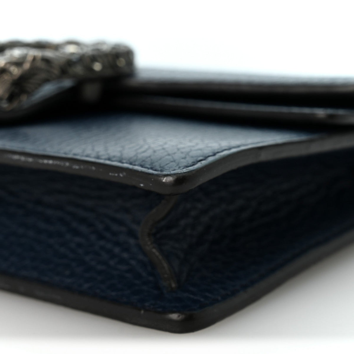 Dollar Calfskin Crystal Super Mini Dionysus Shoulder Bag Blue Agata Black Diamond
