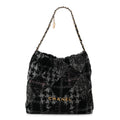 Wool Tweed Quilted Chanel 22 Black Grey Pink