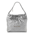 Metallic Calfskin Quilted Chanel 22 Silver