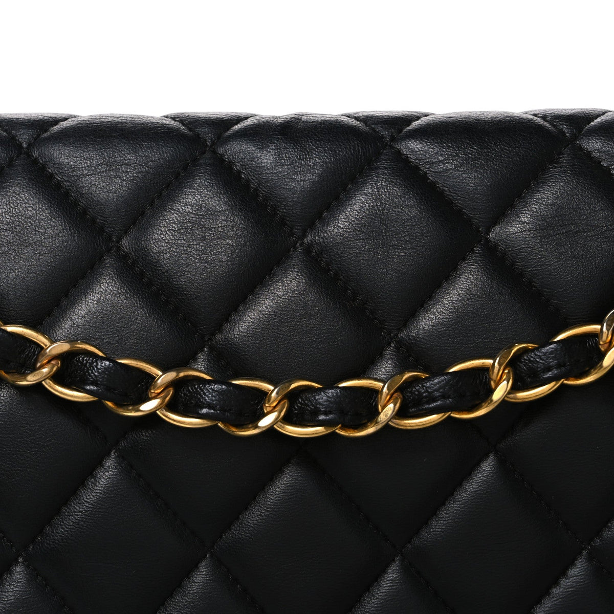 Lambskin Quilted Maxi Single Flap Black