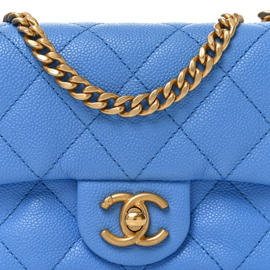 Caviar Quilted Mini Rectangular Sweetheart Flap Black