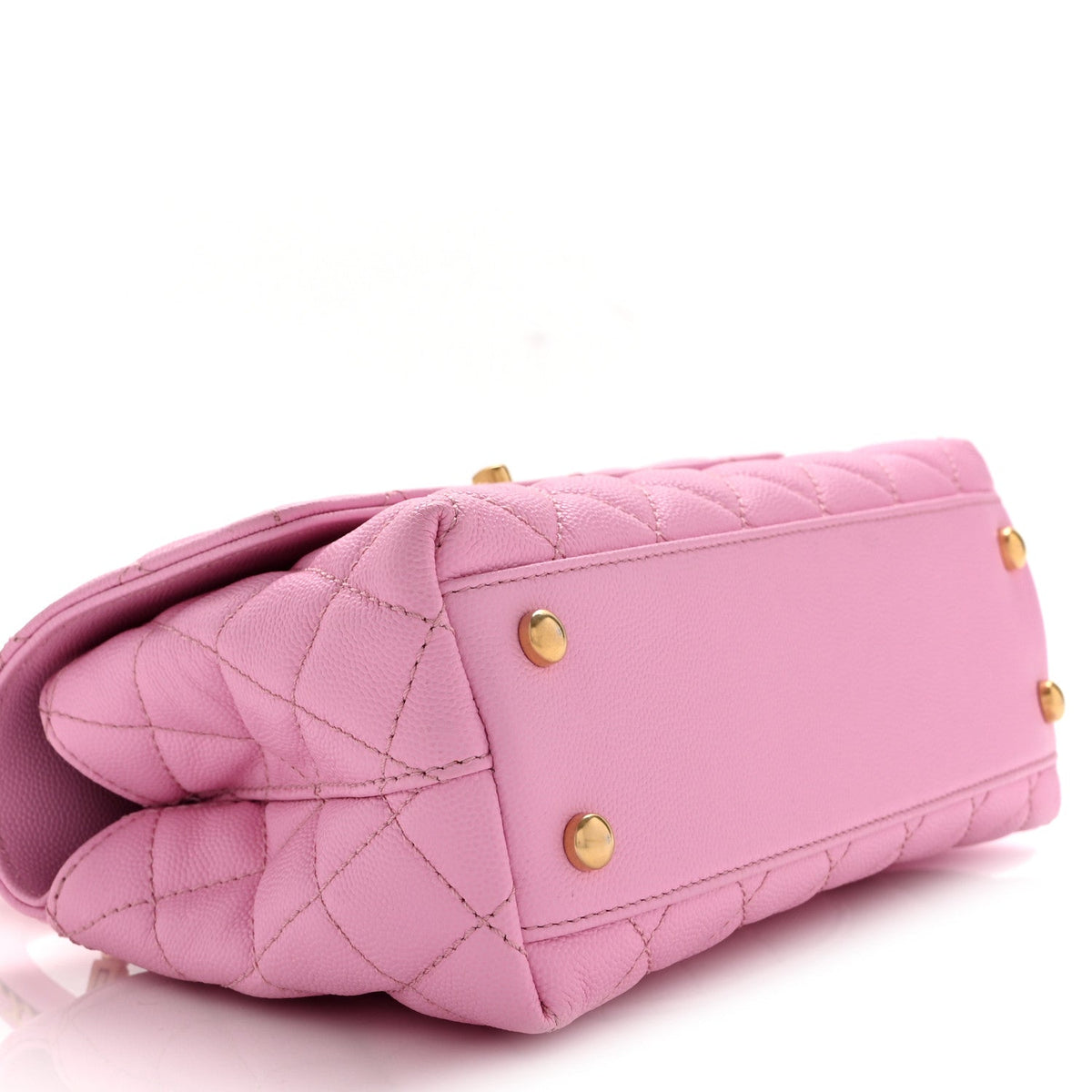 Caviar Quilted Mini Coco Chain Handle Flap Pink