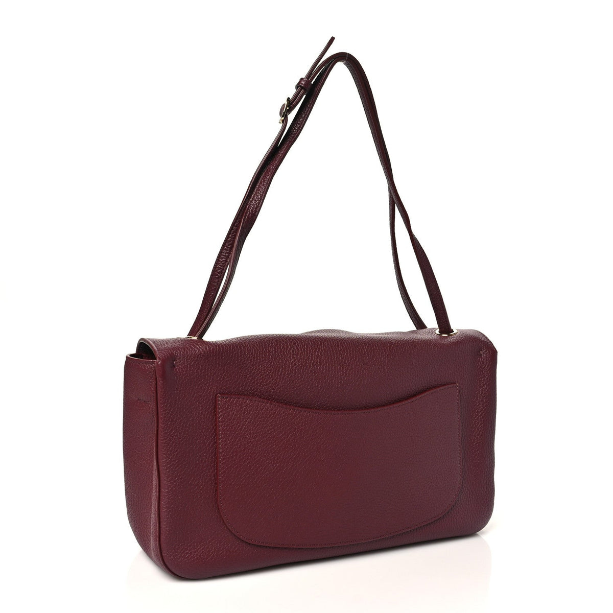 Grained Calfskin Small Souplissimo Maxi Flap Burgundy
