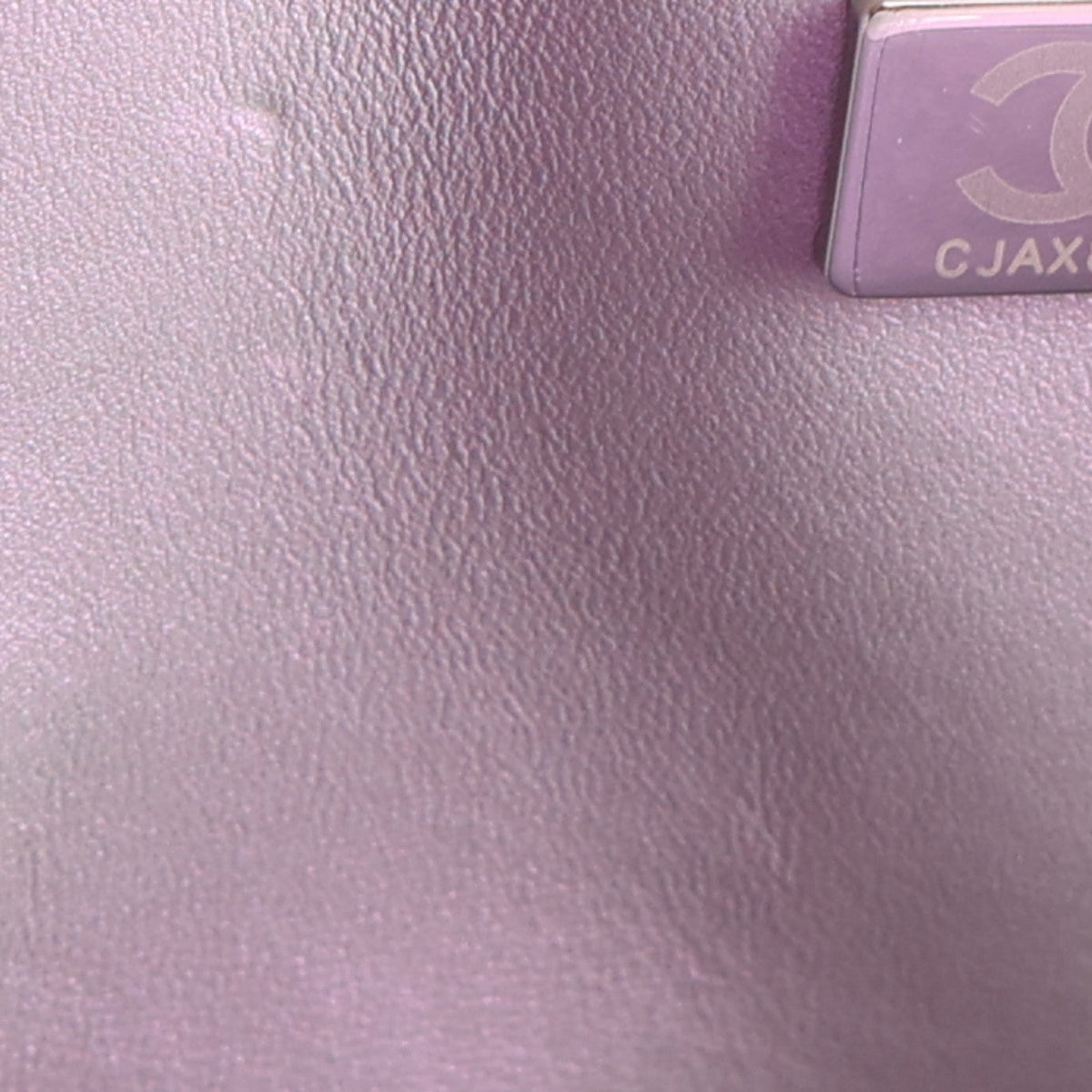 Iridescent Calfskin Quilted Small Double Flap Light Purple