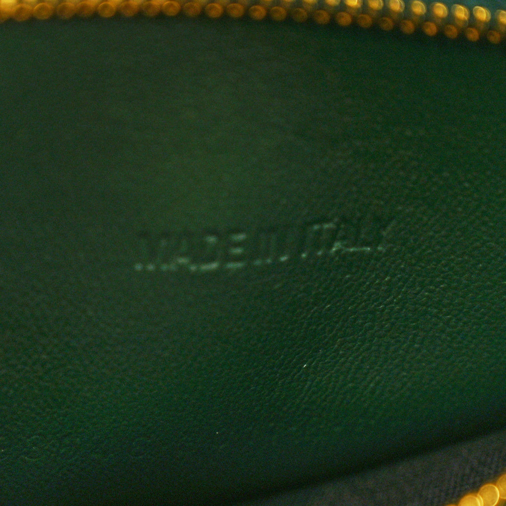 Shiny Calfskin Crocodile Embossed Small Hourglass Top Handle Bag Forest Green