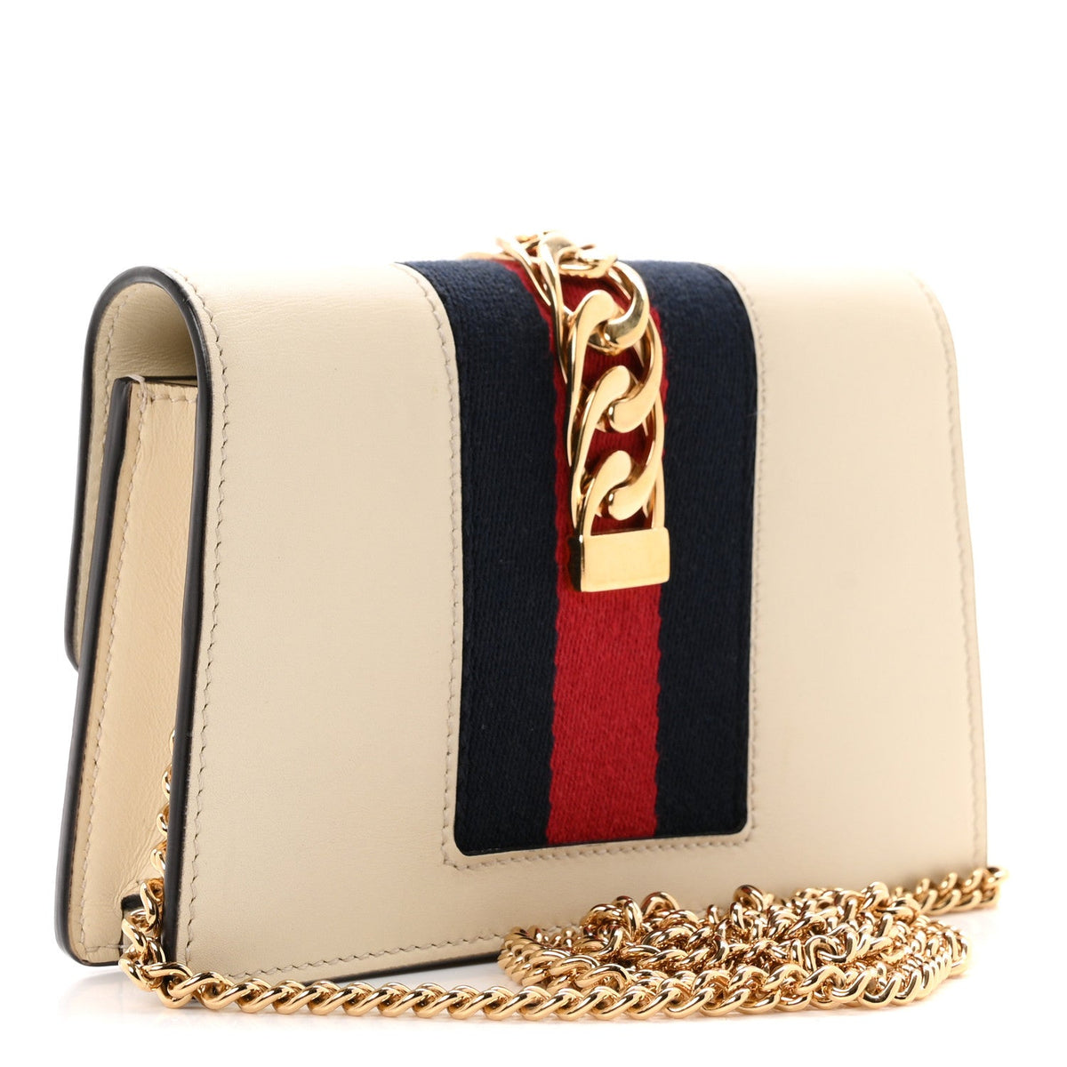 Calfskin Super Mini Sylvie Chain Shoulder Bag White